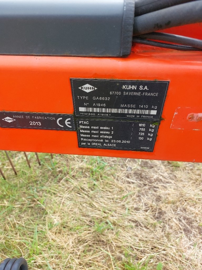 Schwader tipa Kuhn GA 6632, Gebrauchtmaschine u DIFFENBACH-LES-HELLIMER (Slika 4)