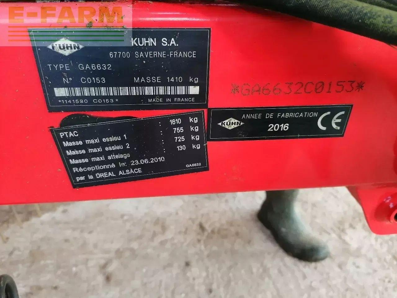 Schwader of the type Kuhn ga 6632, Gebrauchtmaschine in CHAUVONCOURT (Picture 5)
