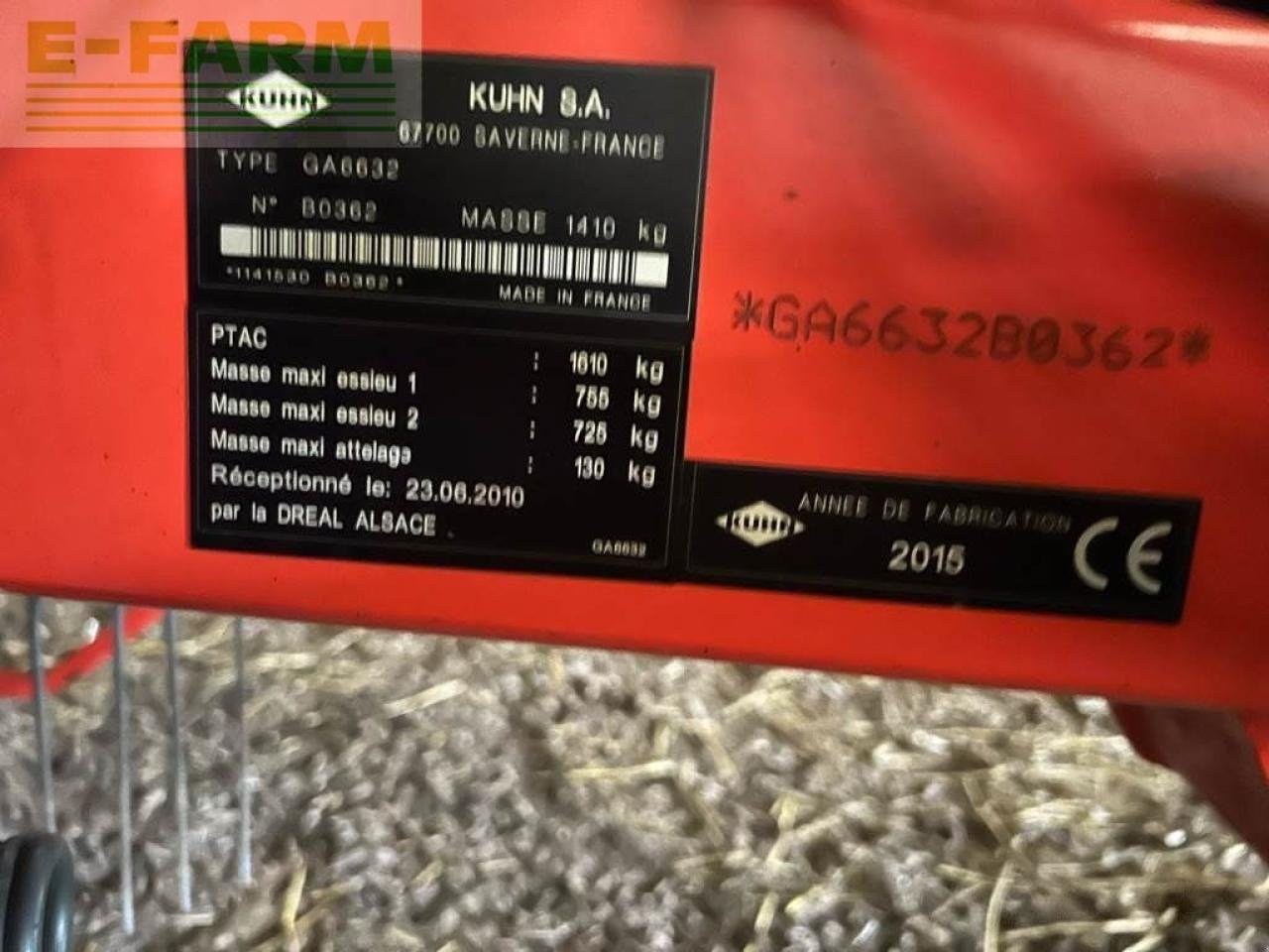 Schwader typu Kuhn ga 6632, Gebrauchtmaschine v SAONE (DOUBS - 25) (Obrázek 5)