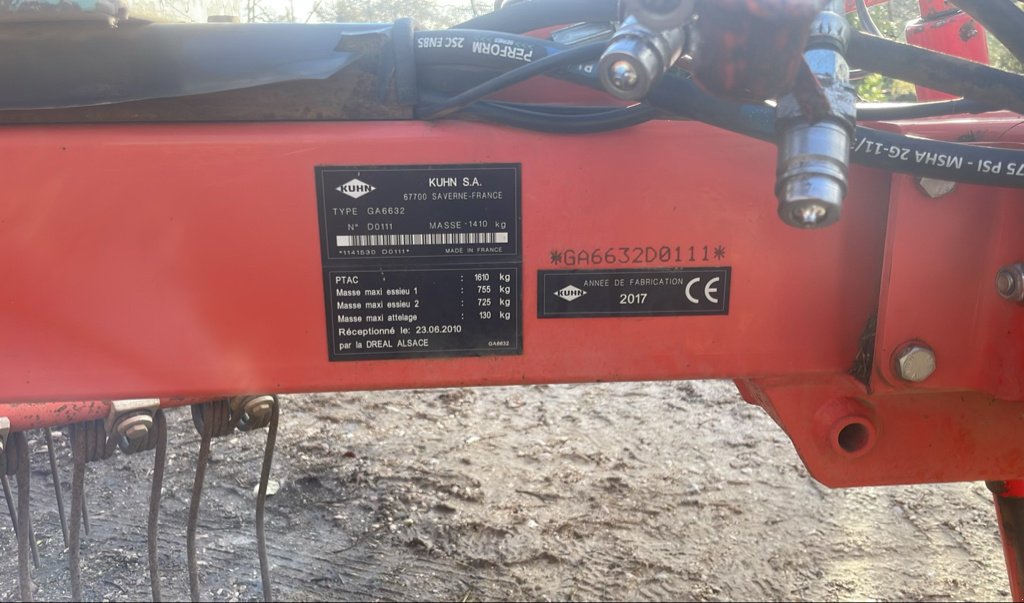 Schwader типа Kuhn GA 6632, Gebrauchtmaschine в Millau (Фотография 5)