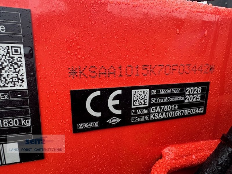 Schwader des Typs Kuhn GA 7501 +, Neumaschine in Lindenfels-Glattbach (Bild 9)