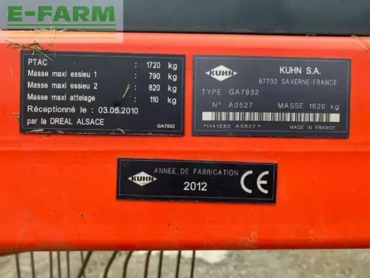 Schwader del tipo Kuhn ga 7932, Gebrauchtmaschine en CHAUVONCOURT (Imagen 4)