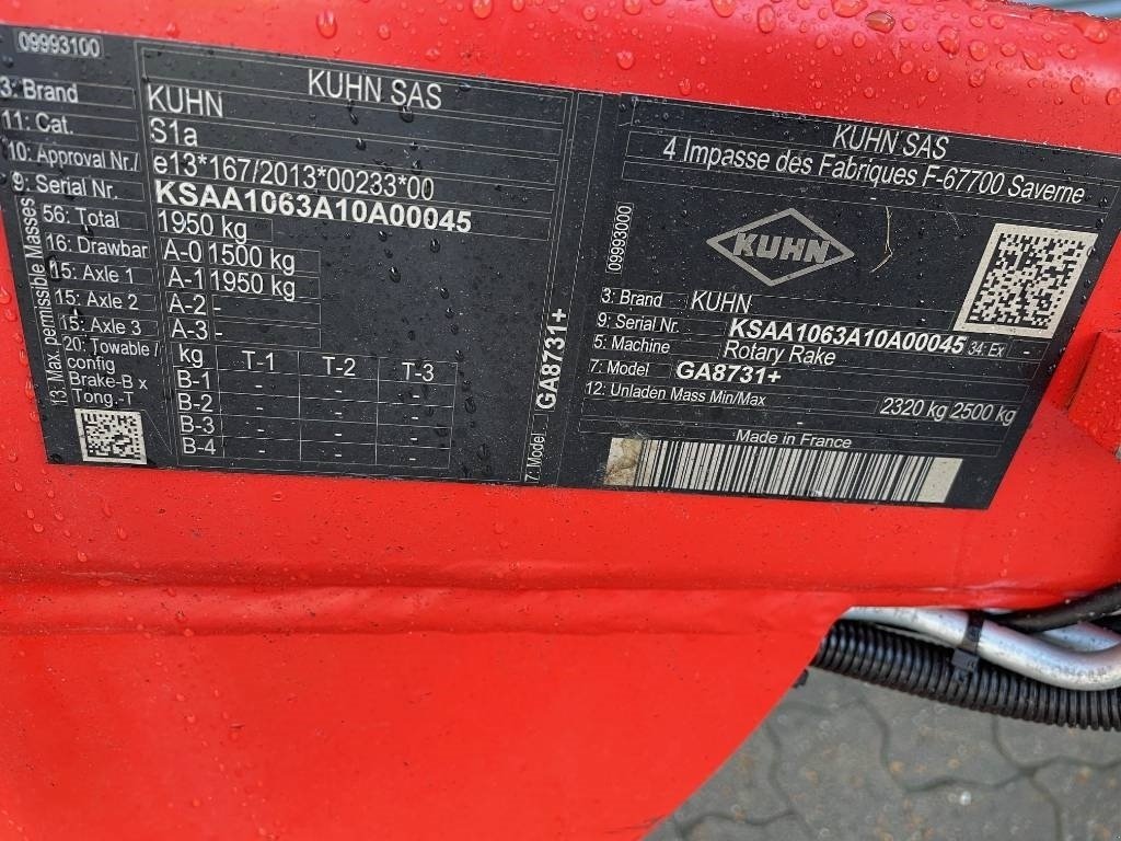 Schwader типа Kuhn GA 8731, Gebrauchtmaschine в Vinderup (Фотография 6)
