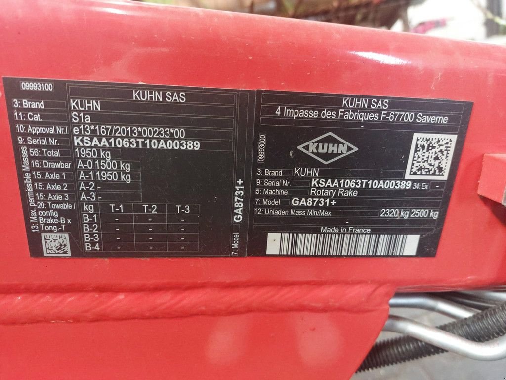 Schwader typu Kuhn GA 8731, Neumaschine v Wierden (Obrázek 5)