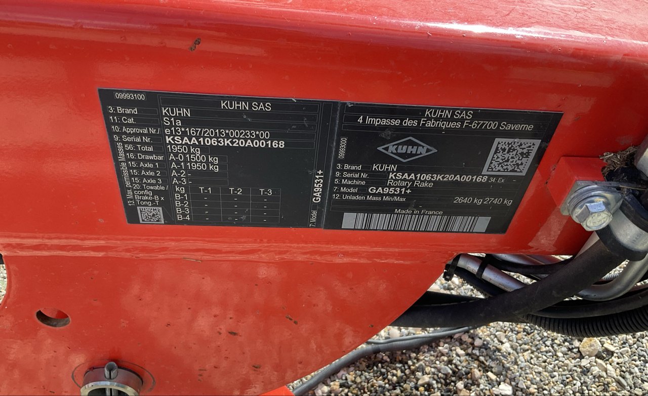 Schwader of the type Kuhn GA 9531+, Gebrauchtmaschine in MORLHON LE HAUT (Picture 7)