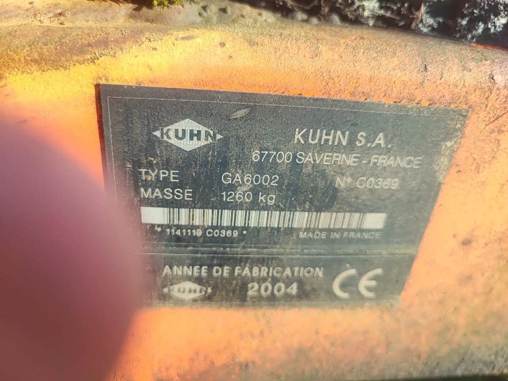 Schwader типа Kuhn Ga6002, Gebrauchtmaschine в LABASTIDE MURAT (Фотография 6)