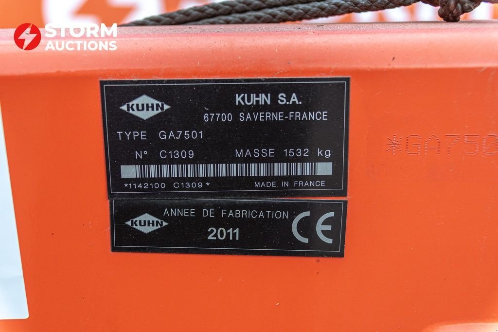 Schwader типа Kuhn GA7501, Gebrauchtmaschine в Schijf (Фотография 11)
