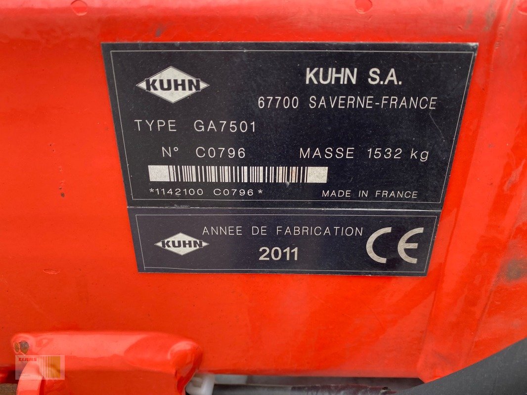 Schwader des Typs Kuhn GA7501, Gebrauchtmaschine in Risum-Lindholm (Bild 3)