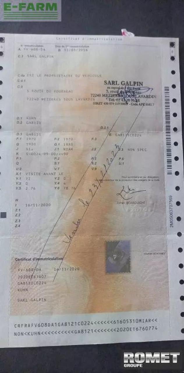 Schwader типа Kuhn ga8121, Gebrauchtmaschine в GENNES-SUR-GLAIZE (Фотография 11)