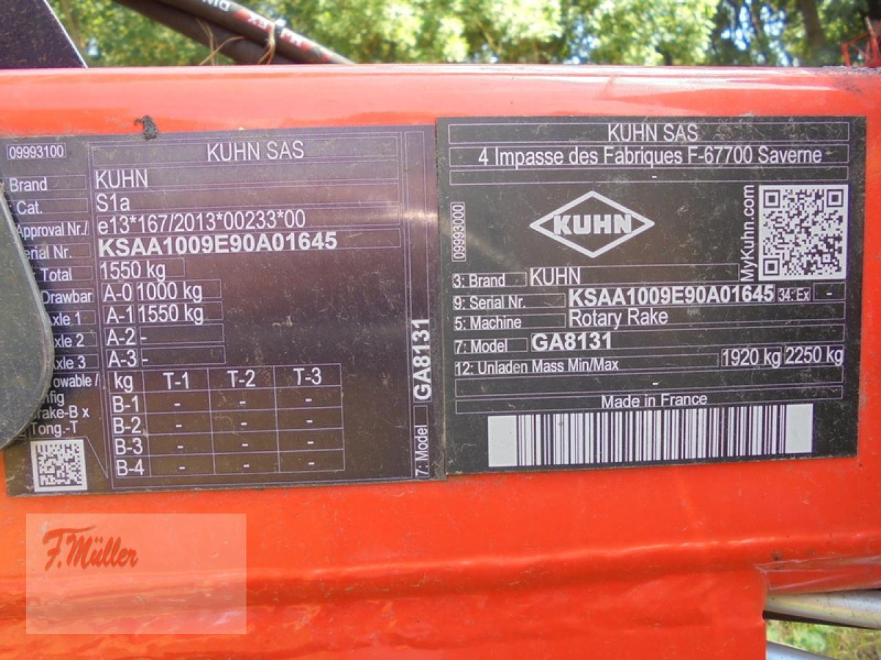 Schwader tipa Kuhn GA8131 MITTELSCHWADER, Neumaschine u Taaken (Slika 7)