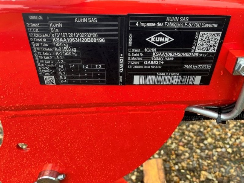 Schwader tipa Kuhn GA9531 +, Gebrauchtmaschine u Rødding (Slika 12)