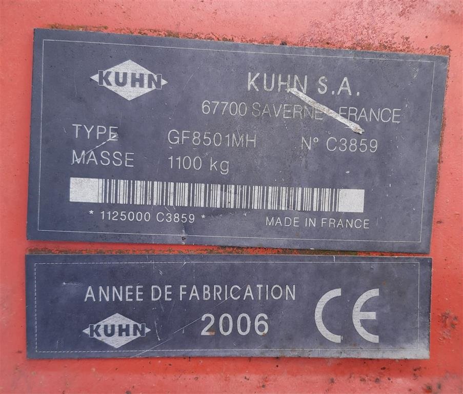 Schwader типа Kuhn GF 8501 MH, Gebrauchtmaschine в Horsens (Фотография 8)