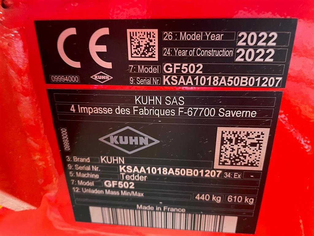 Schwader typu Kuhn GF502 Vender GF 502, Gebrauchtmaschine v Tinglev (Obrázek 5)