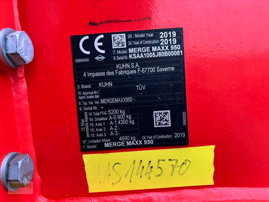 Schwader del tipo Kuhn MergeMaxx 950 Bandschwader *Generalüberholt*, Gebrauchtmaschine In Ahaus (Immagine 12)
