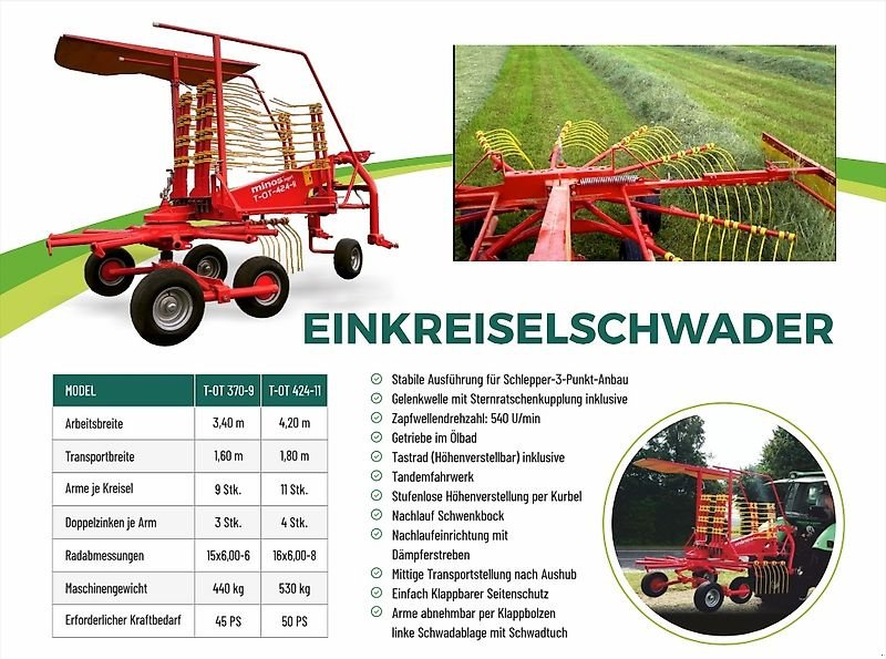 Schwader tipa Minos Agri Schwader T-OT 370-9 **NEU**, Neumaschine u Münstermaifeld (Slika 23)