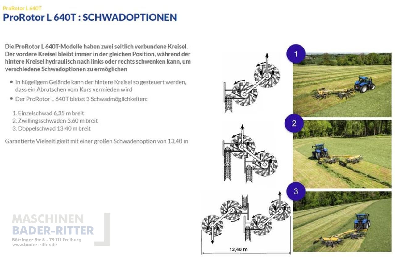 Schwader des Typs New Holland ProRotor L640T, Neumaschine in Freiburg (Bild 5)