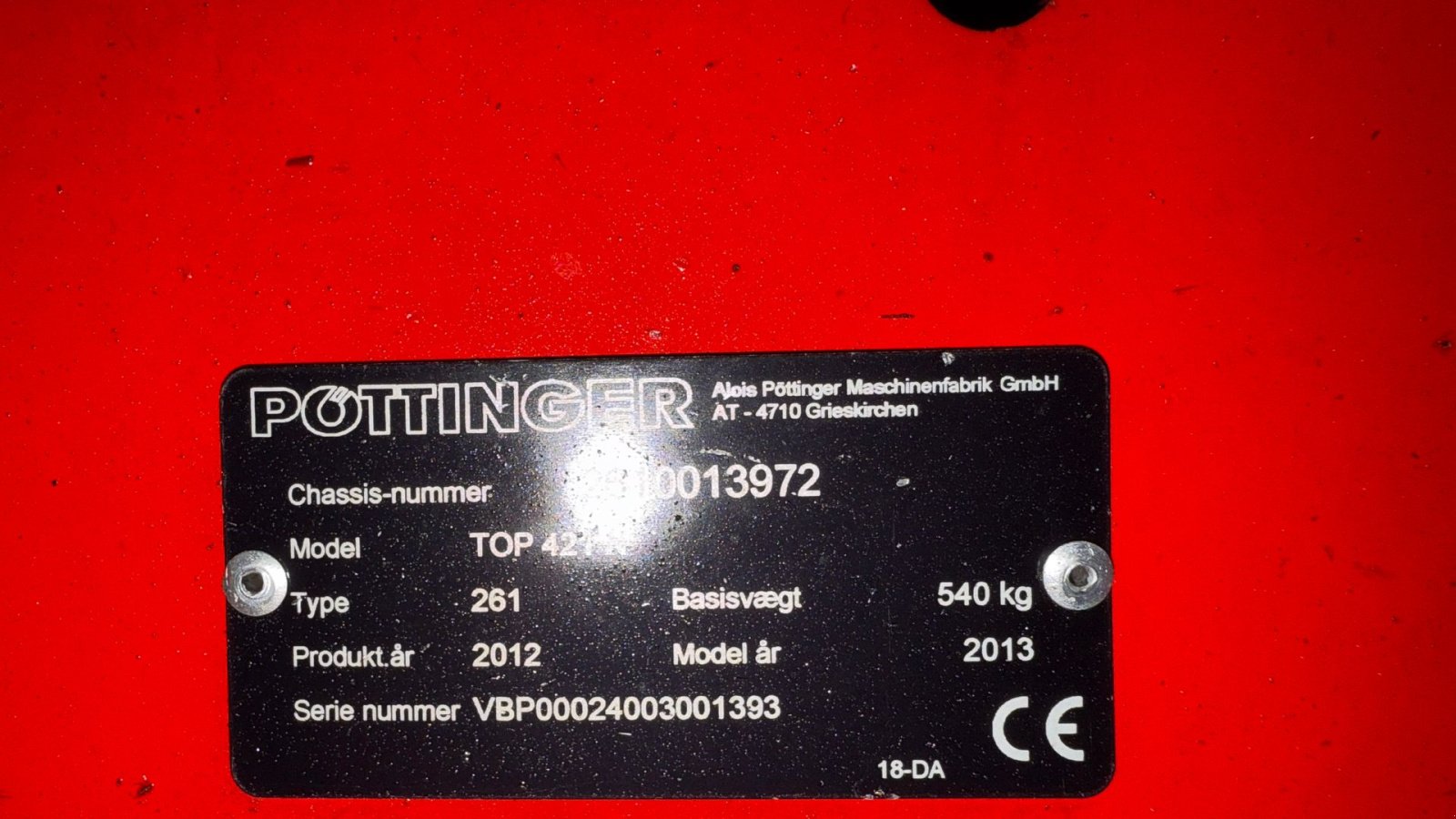 Schwader typu Pöttinger Eurotop 421N, Gebrauchtmaschine v Gjerlev J. (Obrázek 4)