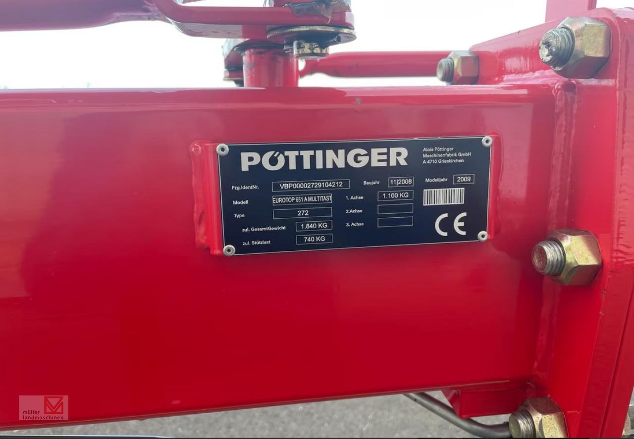 Schwader des Typs Pöttinger EuroTop 651 A Multitast, Gebrauchtmaschine in Bonndorf (Bild 5)