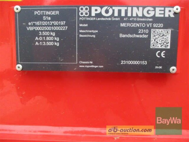 Schwader za tip Pöttinger MERGENTO VT 9220  #605, Gebrauchtmaschine u Schönau (Slika 15)