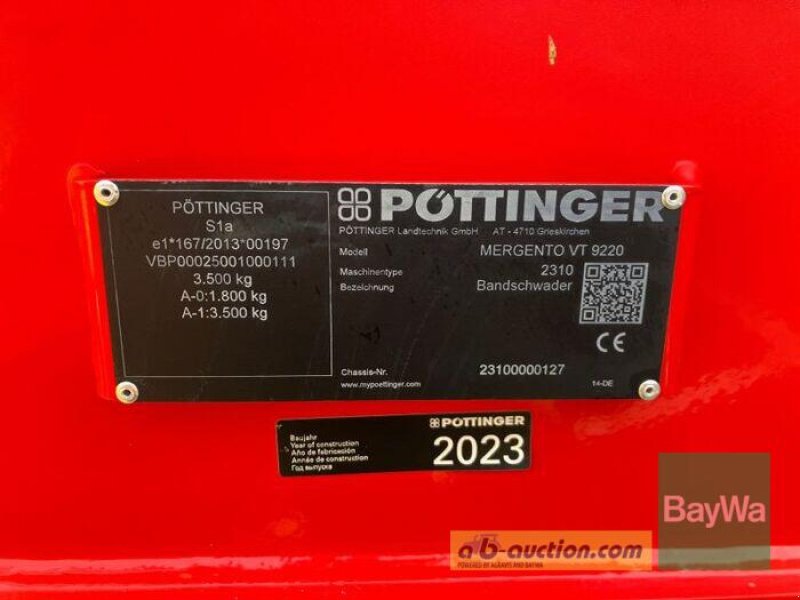 Schwader Türe ait Pöttinger MERGENTO VT 9220, Gebrauchtmaschine içinde Wülfershausen (resim 7)