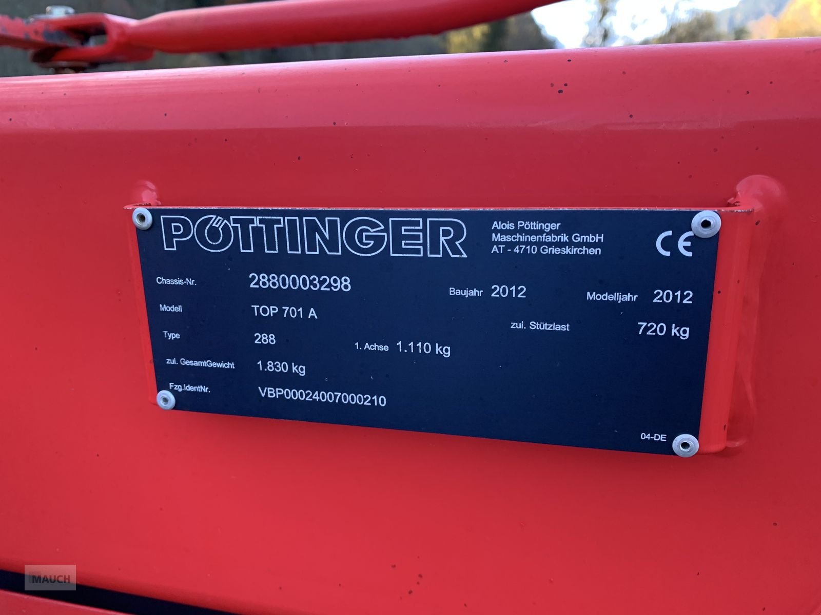 Schwader типа Pöttinger Schwader EUROTOP 701 A, Gebrauchtmaschine в Eben (Фотография 15)