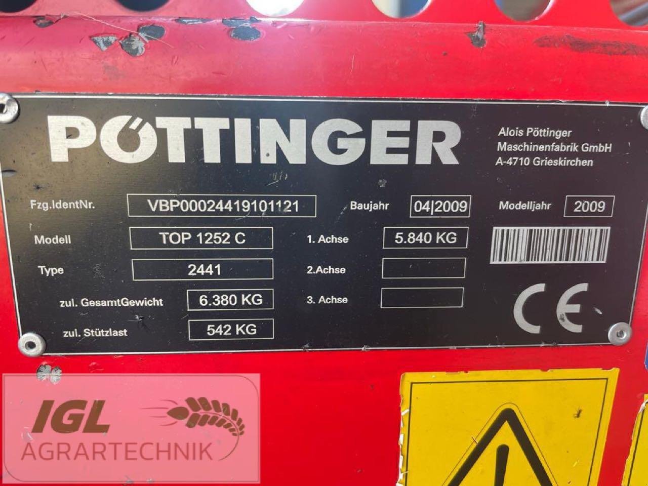 Schwader tipa Pöttinger Top 1252 C, Gebrauchtmaschine u Nabburg (Slika 5)