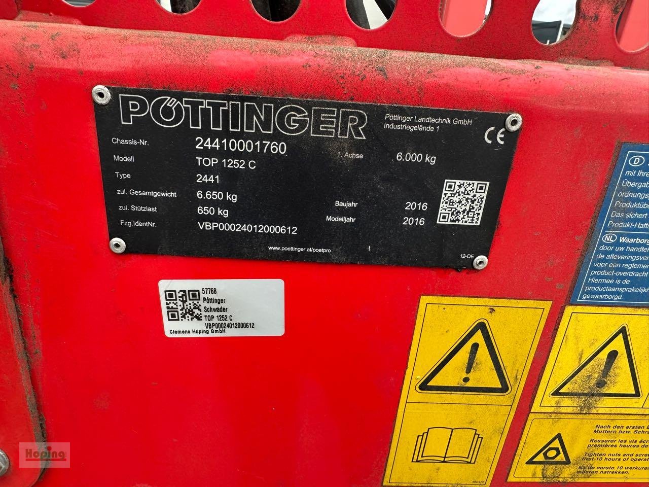 Schwader des Typs Pöttinger TOP 1252 C, Gebrauchtmaschine in Bakum (Bild 19)