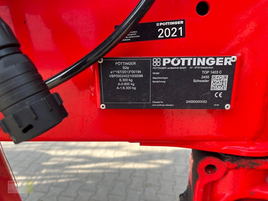 Schwader типа Pöttinger TOP 1403 C, Gebrauchtmaschine в Westerstede (Фотография 21)