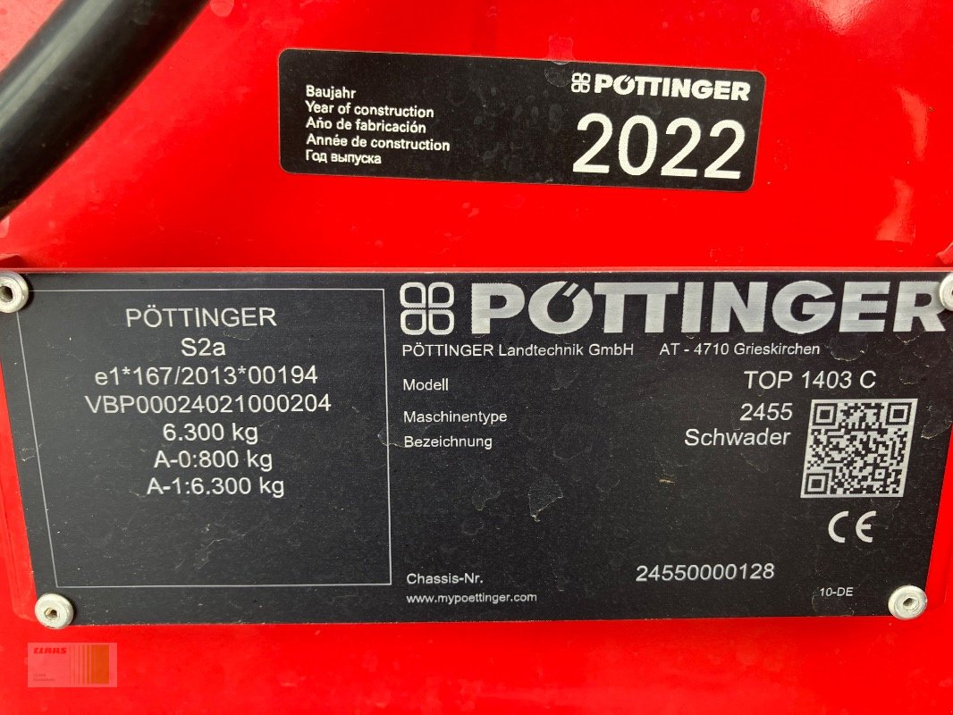 Schwader of the type Pöttinger TOP 1403 C, Gebrauchtmaschine in Bordesholm (Picture 13)