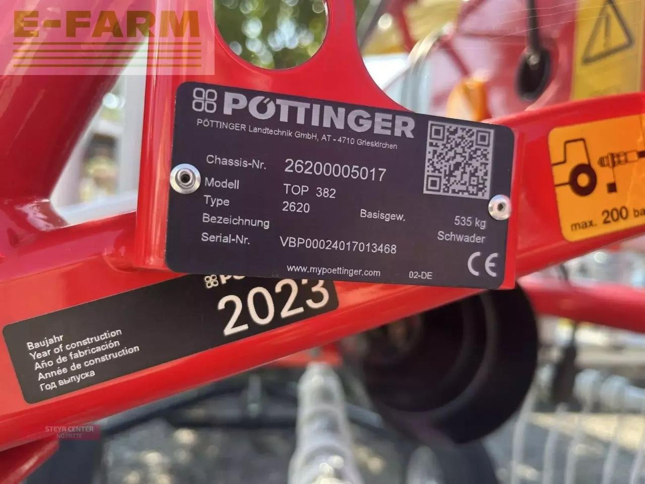 Schwader typu Pöttinger top 382, Gebrauchtmaschine v ST. PÖLTEN (Obrázek 4)