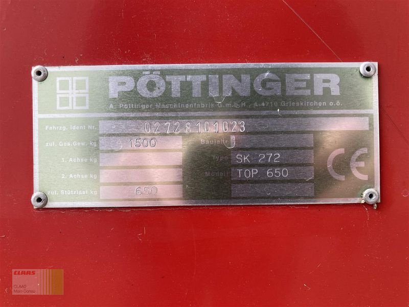 Schwader des Typs Pöttinger TOP 650 MULTITAST SK272, Gebrauchtmaschine in Aurach (Bild 13)