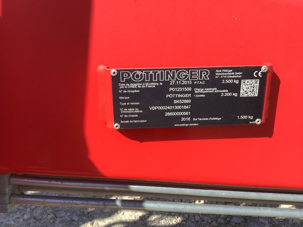 Schwader tipa Pöttinger TOP 662, Gebrauchtmaschine u Condeissiat (Slika 3)