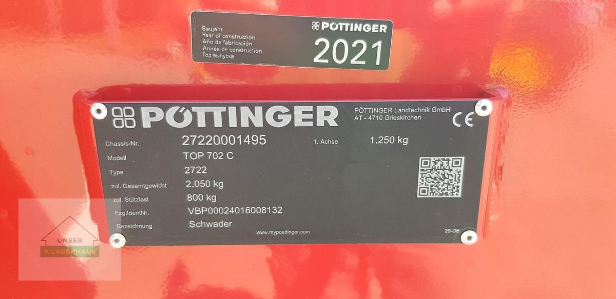 Schwader типа Pöttinger Top 702C, Vorführmaschine в Wies (Фотография 3)