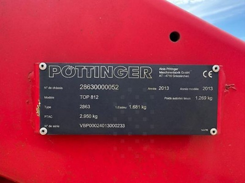 Schwader des Typs Pöttinger TOP 812, Gebrauchtmaschine in Revel (Bild 10)