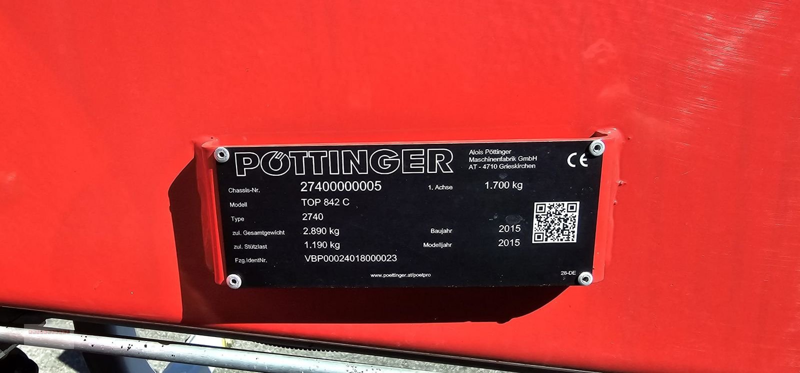 Schwader Türe ait Pöttinger TOP 842C, Gebrauchtmaschine içinde Tarsdorf (resim 16)