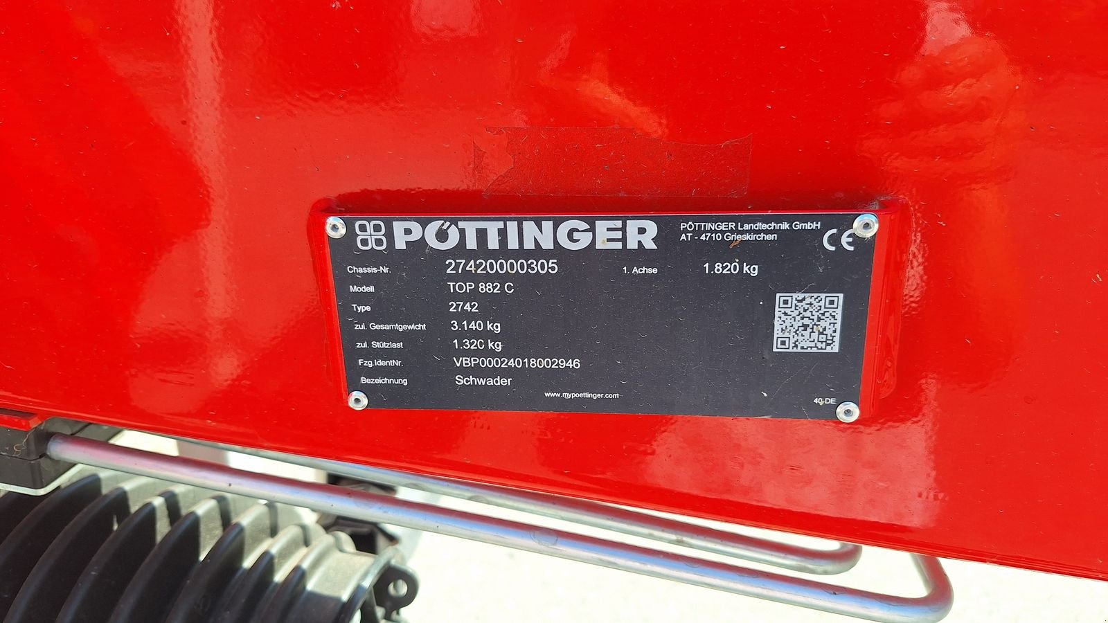 Schwader typu Pöttinger TOP 882 C, Vorführmaschine v Bergheim (Obrázek 11)