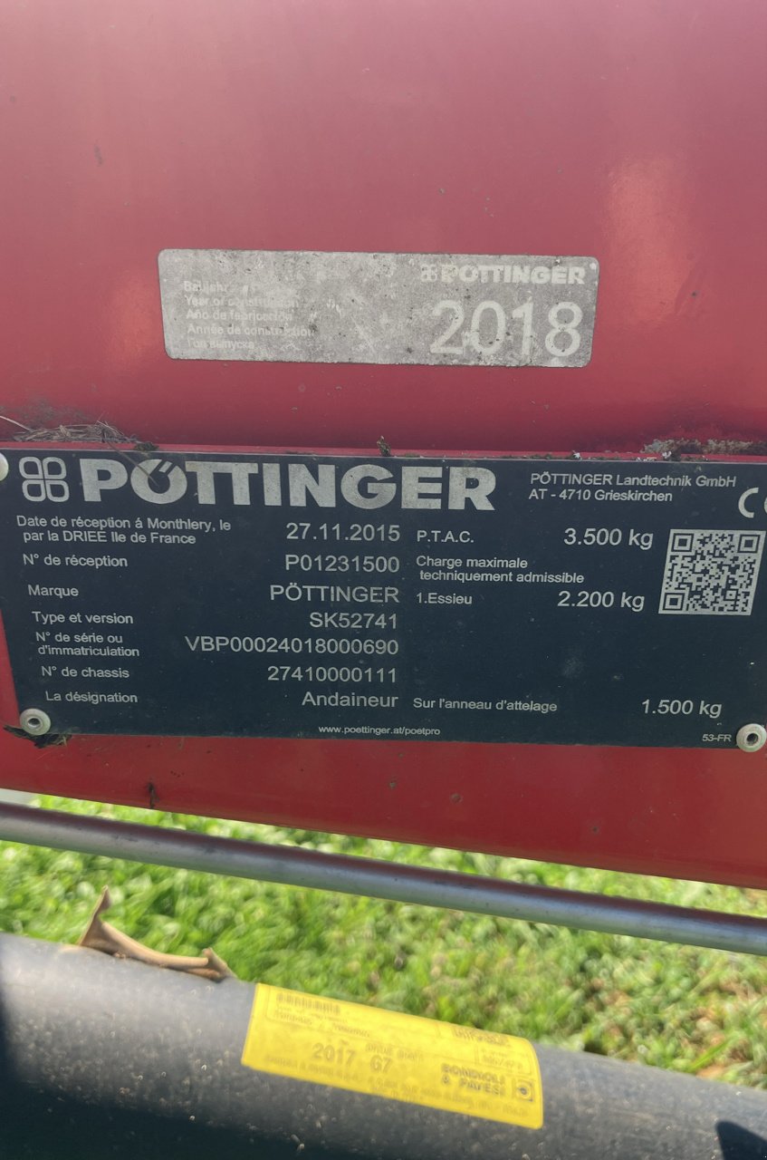 Schwader del tipo Pöttinger TOP 962 C, Gebrauchtmaschine In MORLHON LE HAUT (Immagine 7)