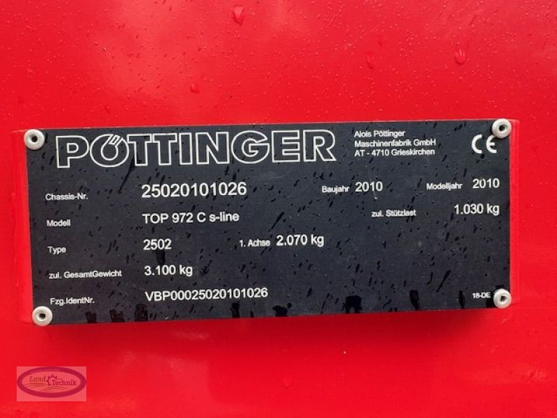 Schwader Türe ait Pöttinger TOP 972 C S-LINE, Gebrauchtmaschine içinde Münzkirchen (resim 9)