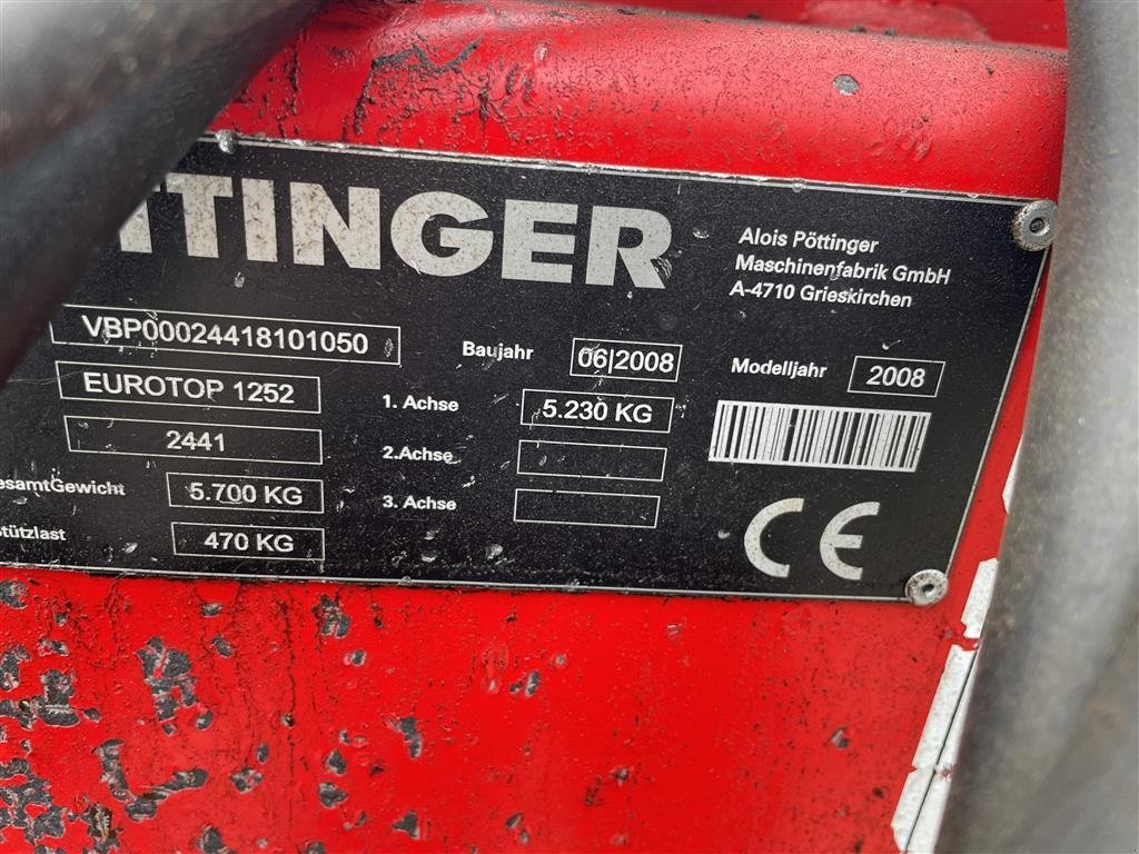 Schwader typu Pöttinger TOP1252 C, Gebrauchtmaschine v Hobro (Obrázek 3)