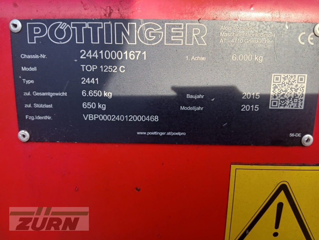 Schwader του τύπου Pöttinger Top1252CS-Line, Gebrauchtmaschine σε Emskirchen (Φωτογραφία 22)