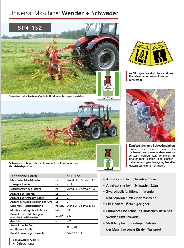 Schwader типа Rozmital SP4-152, Neumaschine в Treuchtlingen (Фотография 4)