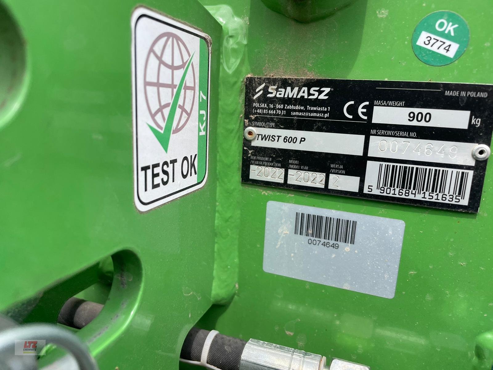 Schwader des Typs SaMASZ Twist 600 P, Gebrauchtmaschine in Hartmannsdorf (Bild 10)