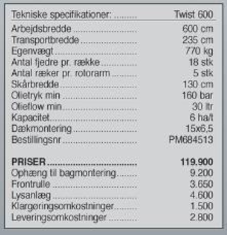 Schwader Türe ait SaMASZ Twist 600 rive, Gebrauchtmaschine içinde Vrå (resim 9)