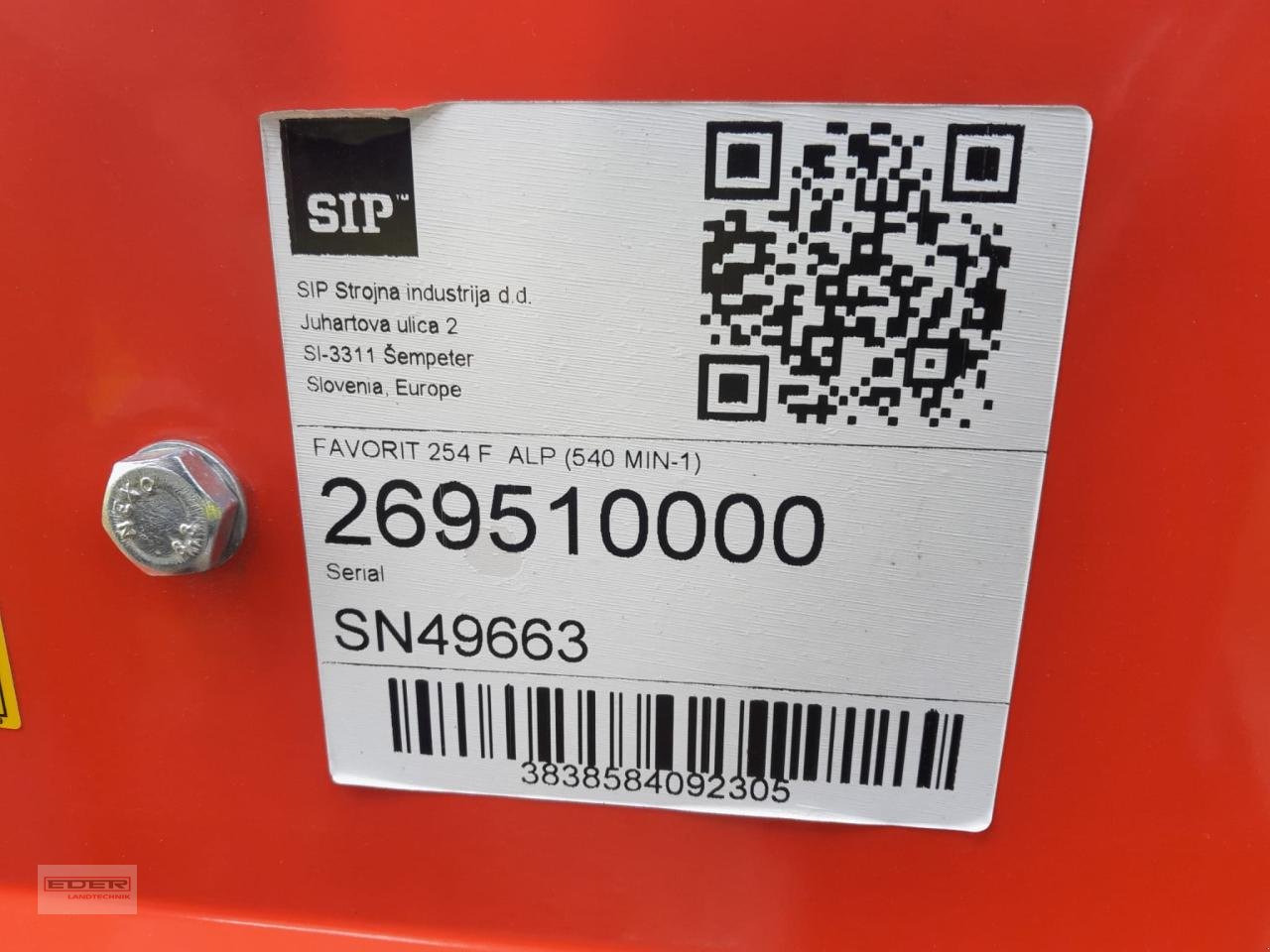 Schwader tipa SIP Bandrechen Favorit 254 F ALP, Neumaschine u Traunreut/Matzing (Slika 7)