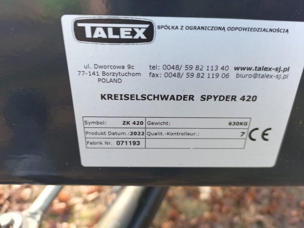 Schwader tipa Talex SPYDER 420, Gebrauchtmaschine u Liebenwalde (Slika 6)