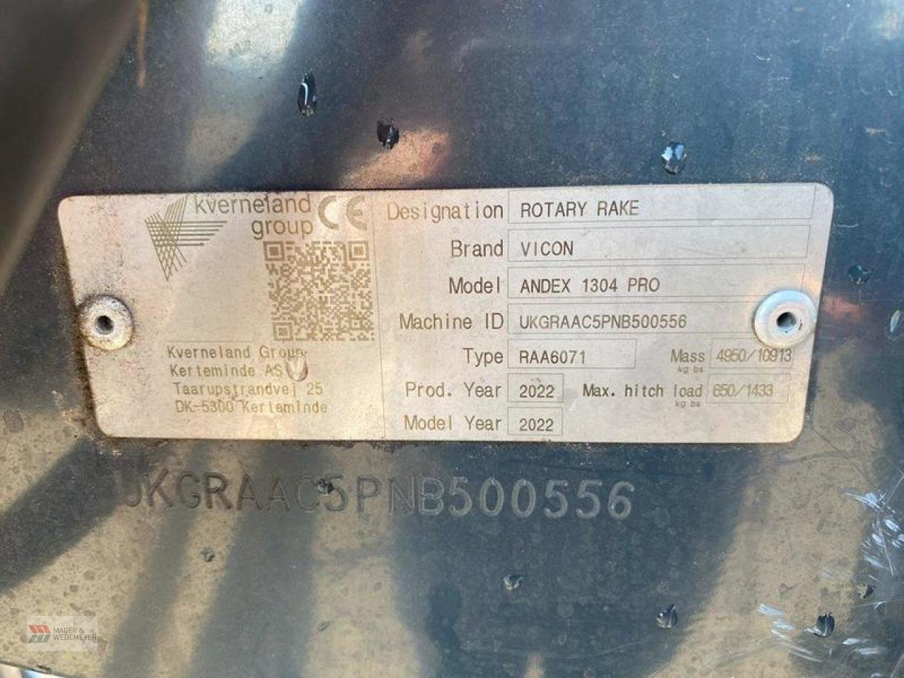 Schwader of the type Vicon ANDEX 1304 PROLINE MITTELSCHWADER, Neumaschine in Oyten (Picture 8)