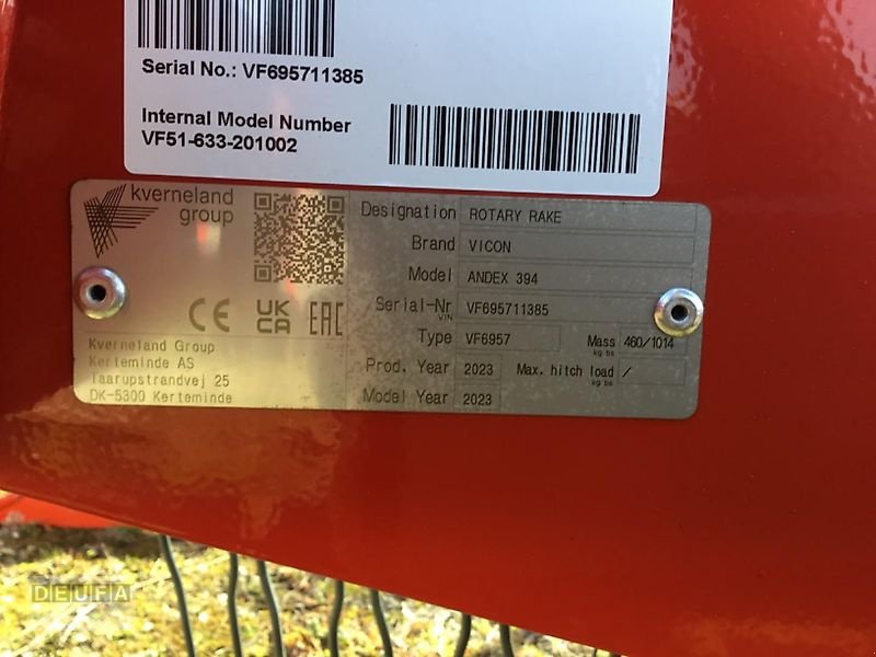 Schwader typu Vicon Andex 394, Neumaschine v Erbach (Obrázek 1)