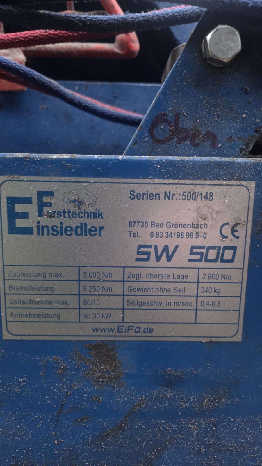 Seilwinde от тип EiFo SW 500, Gebrauchtmaschine в Flörsbachtal (Снимка 4)