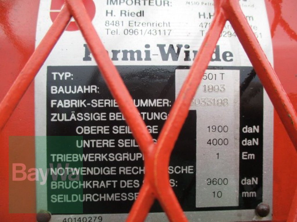 Seilwinde des Typs Farmi SL 501 t, Gebrauchtmaschine in Schönau b.Tuntenhausen (Bild 4)