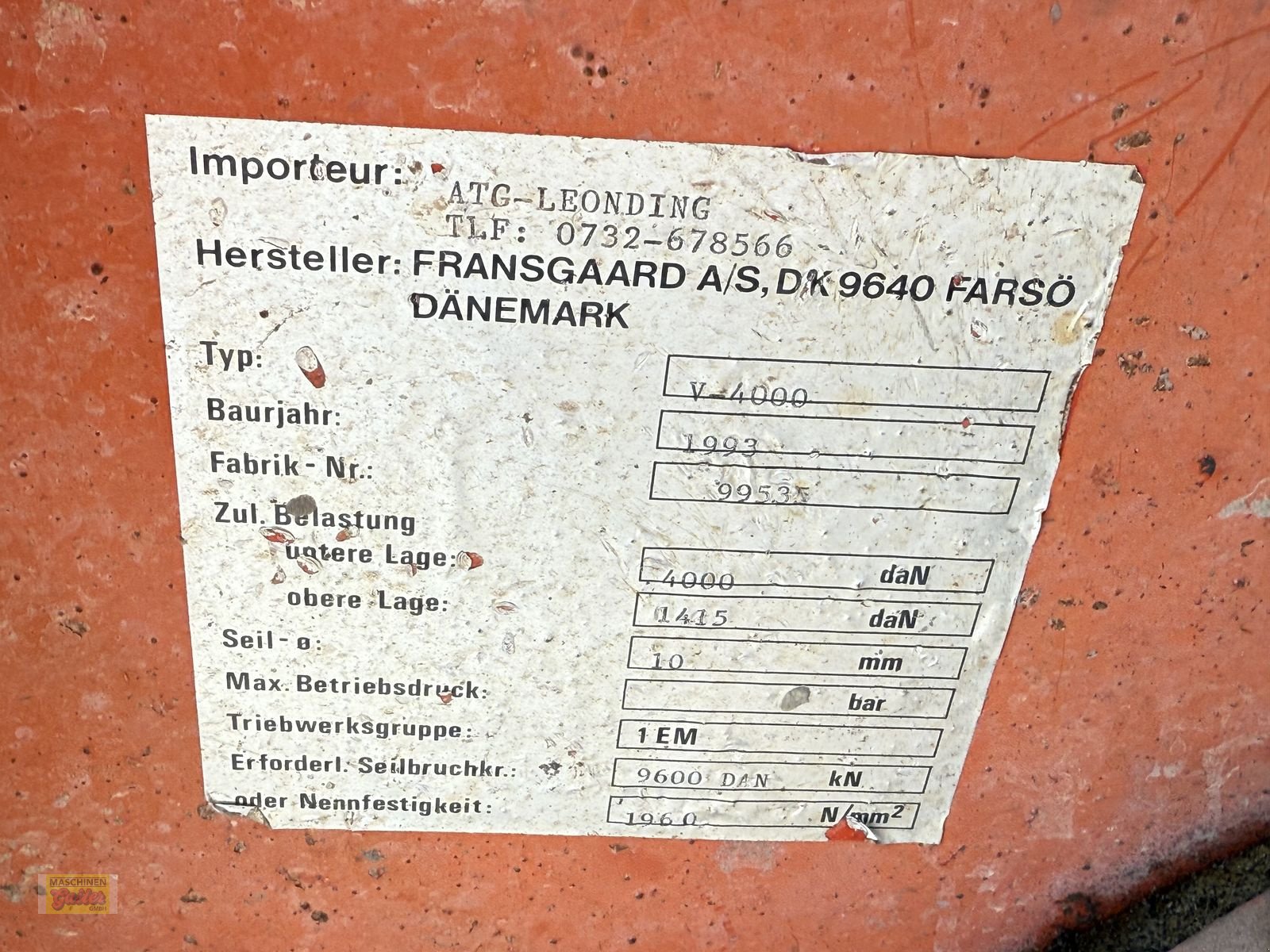 Seilwinde tipa Fransgard V-4000 4to Seilwinde, Gebrauchtmaschine u Kötschach (Slika 11)